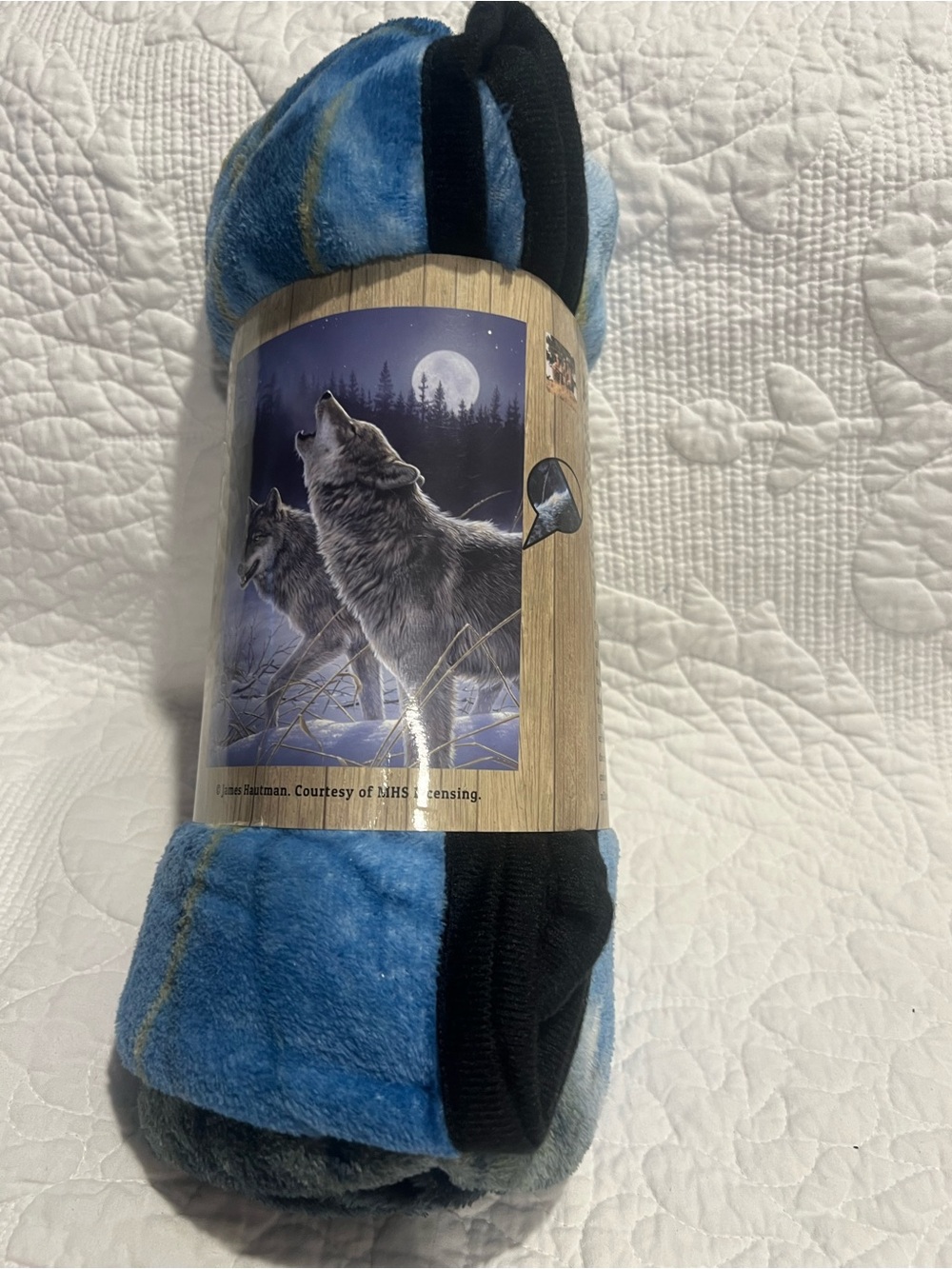 James Hautman Outdoors Art Wolf Howl Moon Nature Soft Blanket Throw, 50" X 60"